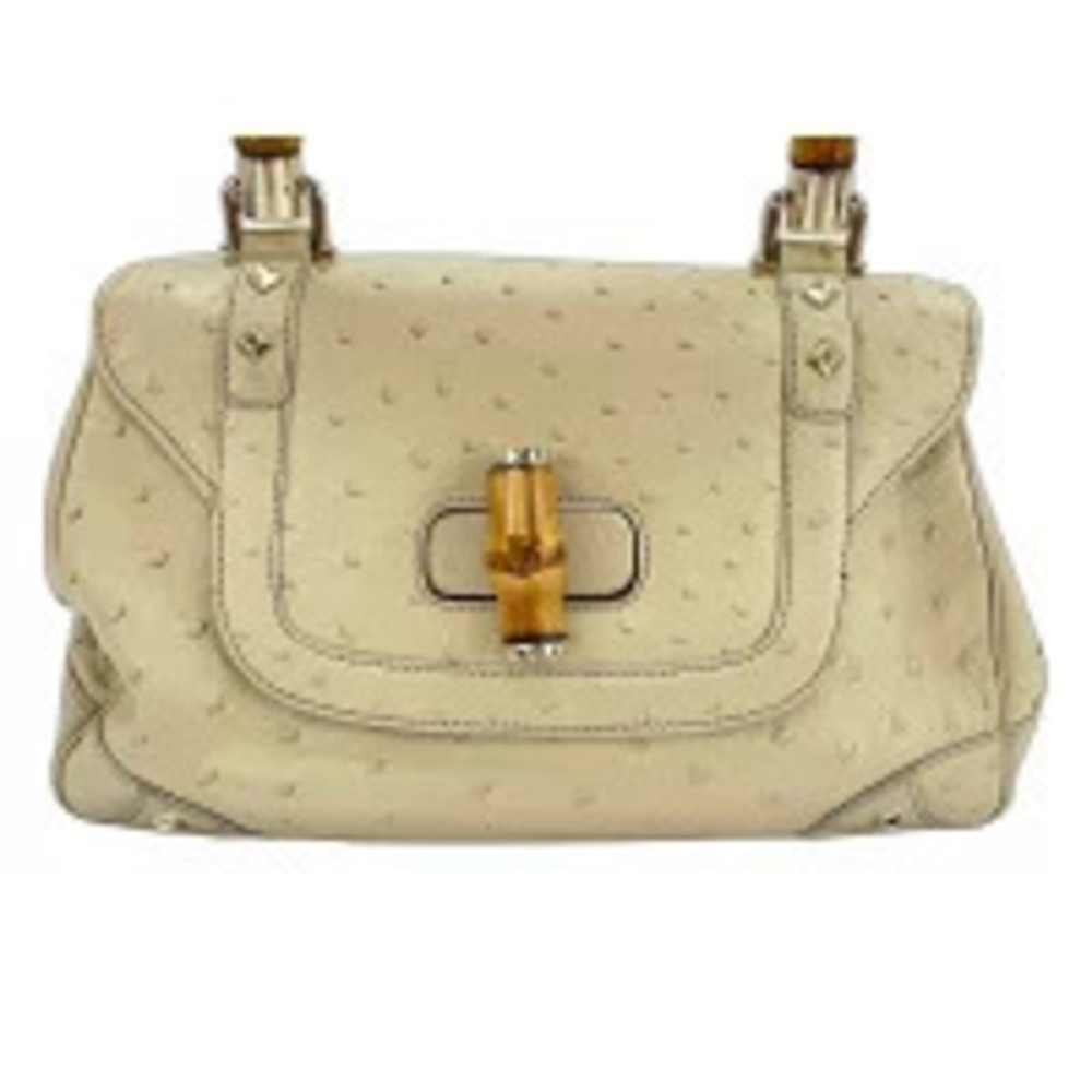 Gucci Bamboo Handbag Beige Cream